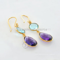 Designer Gold Vermeil Semi Precious Silver Gemstone Earring Para Dia Especial De Natal